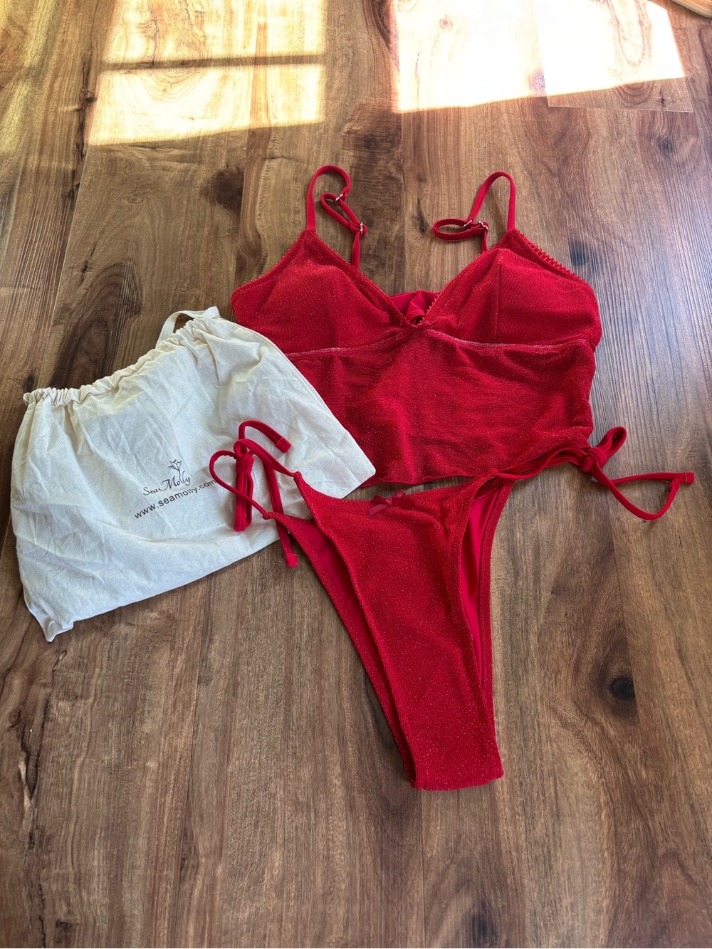Glittery Red Bikini by Seamolly